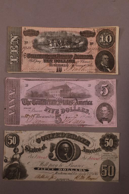 3 CONFEDERATE BILLS (1 of 7)