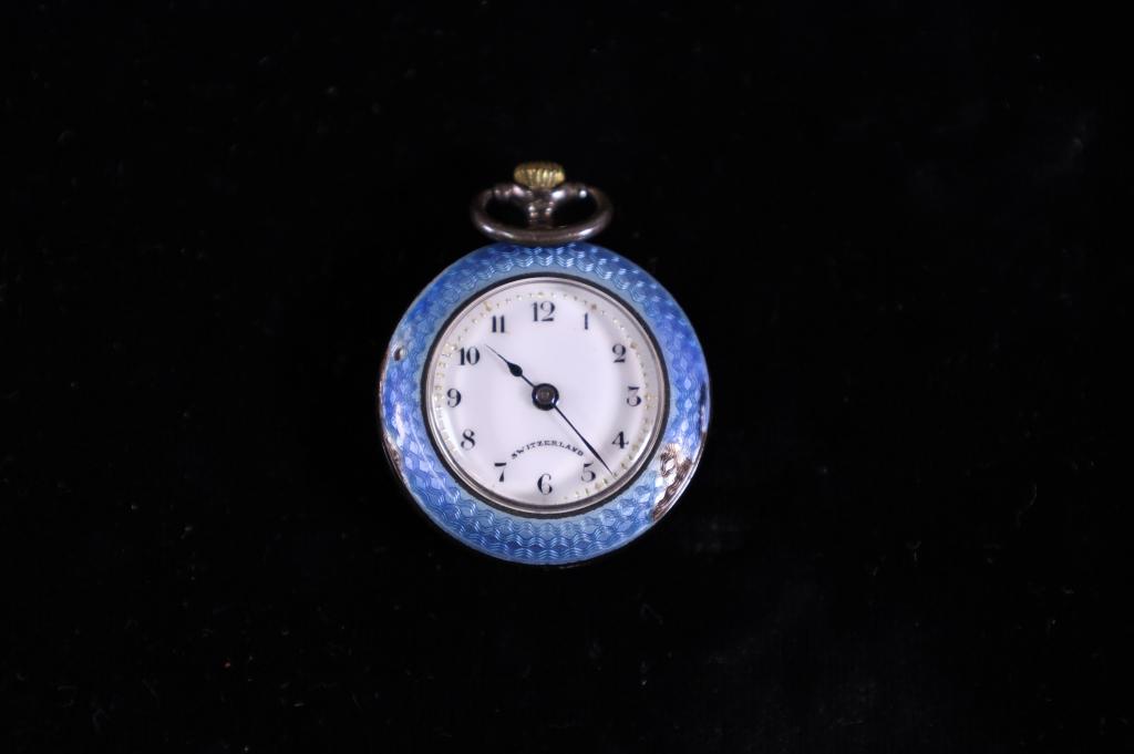 FRENCH ENAMELED LADY'S PENDANT WATCH (1 of 2)