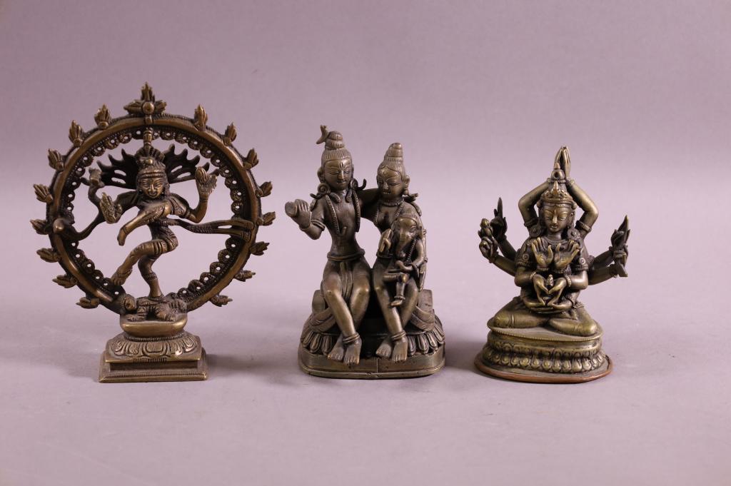 THREE TIBETAN METAL/BRONZE FIGURES (1 of 4)