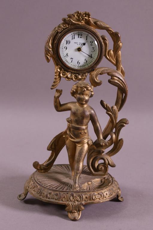 ART NOUVEAU FIGURAL SHELF CLOCK (1 of 3)