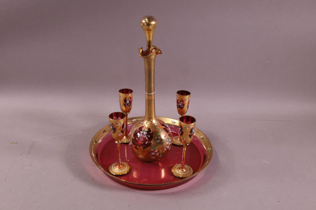 6 PIECE VENETIAN GLASS DRINK SET (1 of 4)