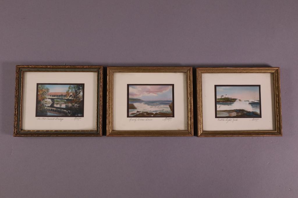 3 MINATURE HAND TINTED PHOTOS (1 of 4)