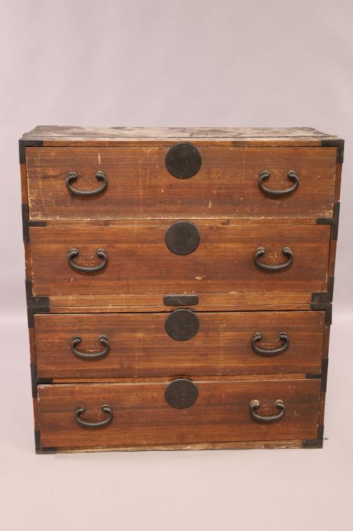 ANTIQUE 2 STACK TANSU CHEST (1 of 5)