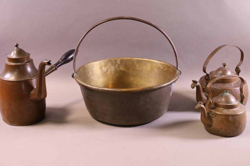 4 PIECES OF ANTIQUE COPPER & BRASS ITEMS (1 of 4)