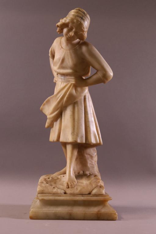 1920'S ALABASTER STATUE OF A WOMAN (1 of 5)