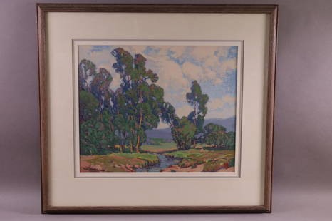 PAUL LAURITZ FRAMED SERIGRAPH: PAUL LAURITZ SERIGRAPH. MARKED LOWER LEFT. "THE SONG OF SPRING". GOOD CONDITION. 25" x 23" IN FRAME.