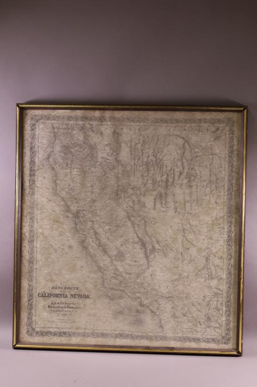 1868 CALIFORNIA & NEVADA FRAMED MAP (1 of 5)