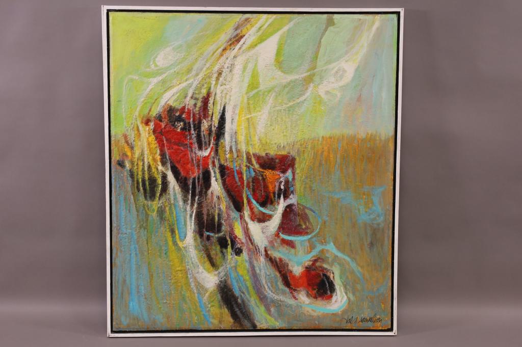 LARGE ABSTRACT PAINTING BY VAL SAMUELSON (1 of 4)