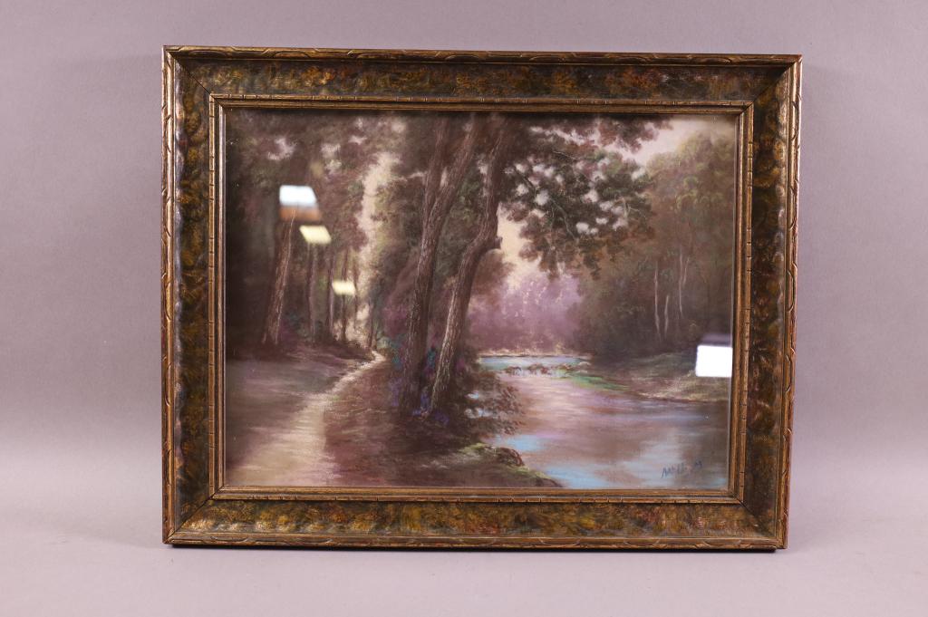 1920'S FOREST SCENE LANDSCAPE PASTEL (1 of 4)