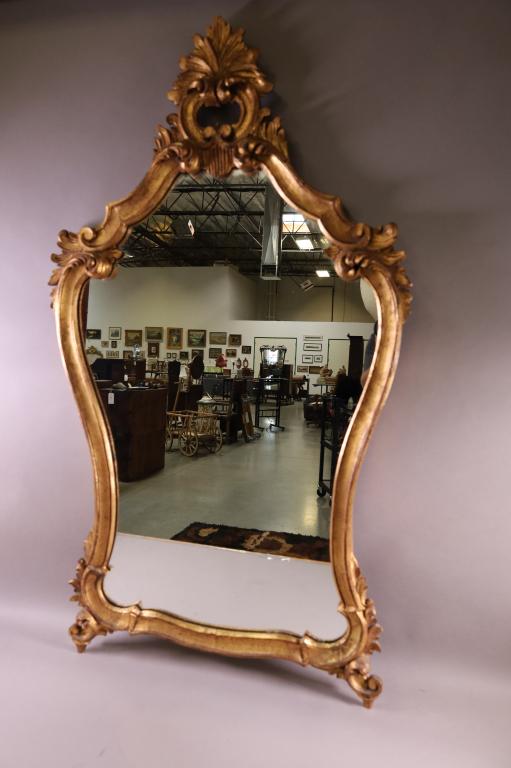 CARVED WOOD & GESSO WALL MIRROR (1 of 3)