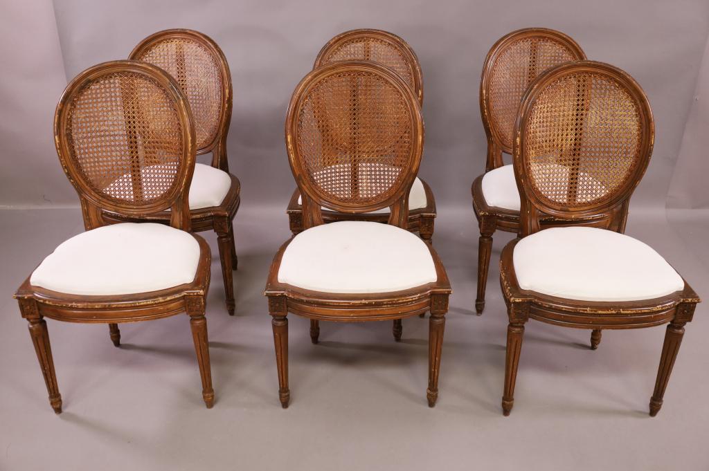 SET OF 6 CANE BACK DINING CHAIRS (1 of 4)