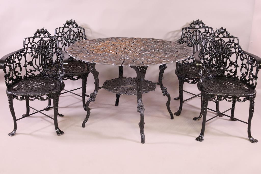 5 PC. VICTORIAN STYLE PATIO TABLE AND CHAIRS SET (1 of 4)