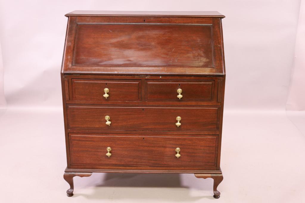 ANTIQUE MAHOGANY DROP FRONT DESK (1 of 3)