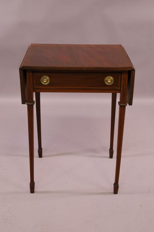ANTIQUE INLAID SINGLE DRAWER SIDE TABLE (1 of 4)
