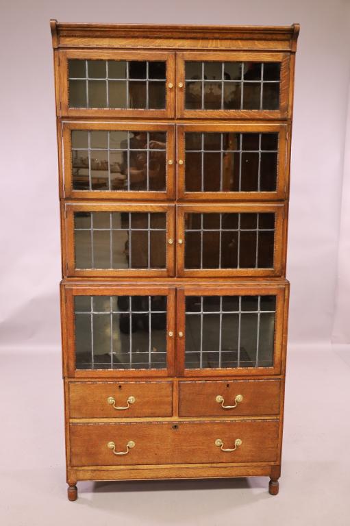 1900'S 5 STACK OAK BOOKCASE (1 of 4)