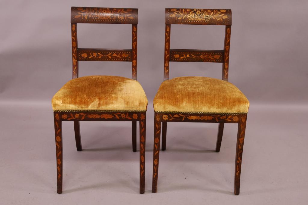 PAIR OF DUTCH MARQUETRY SIDE CHAIRS (1 of 4)