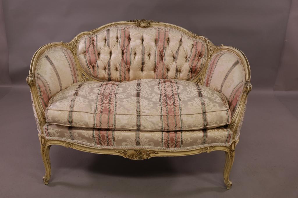 FRENCH PAINTED FINISH SETTEE (1 of 3)
