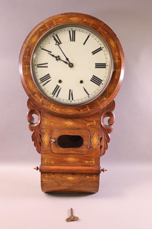 INLAID REGULATOR WALL CLOCK (1 of 1)