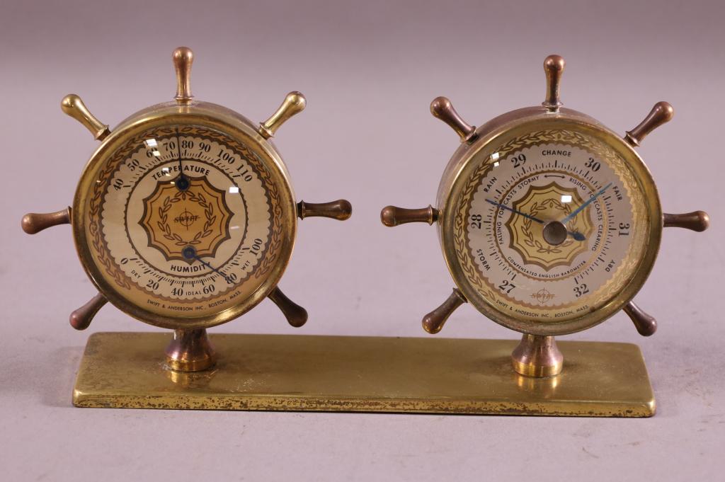 BRASS DESK BAROMETER (1 of 5)