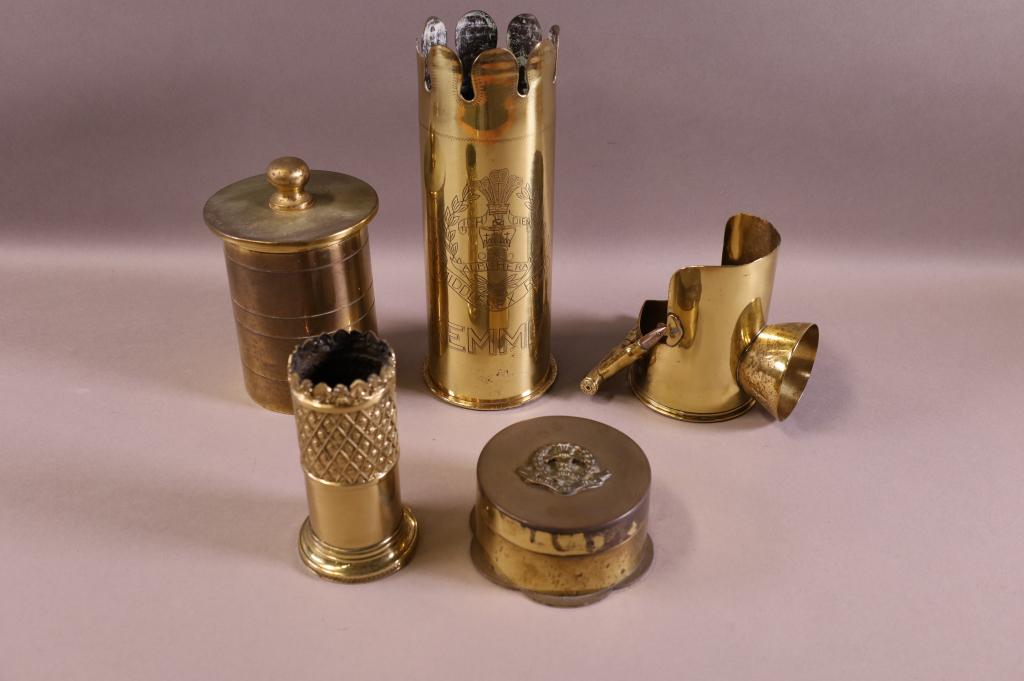 5 PIECES OF WWI ERA TRENCH ART (1 of 8)