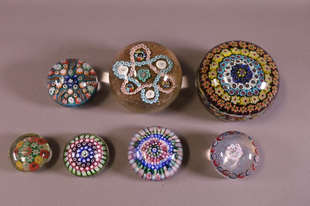 7 MILLIFIORE PAPERWEIGHTS (1 of 4)