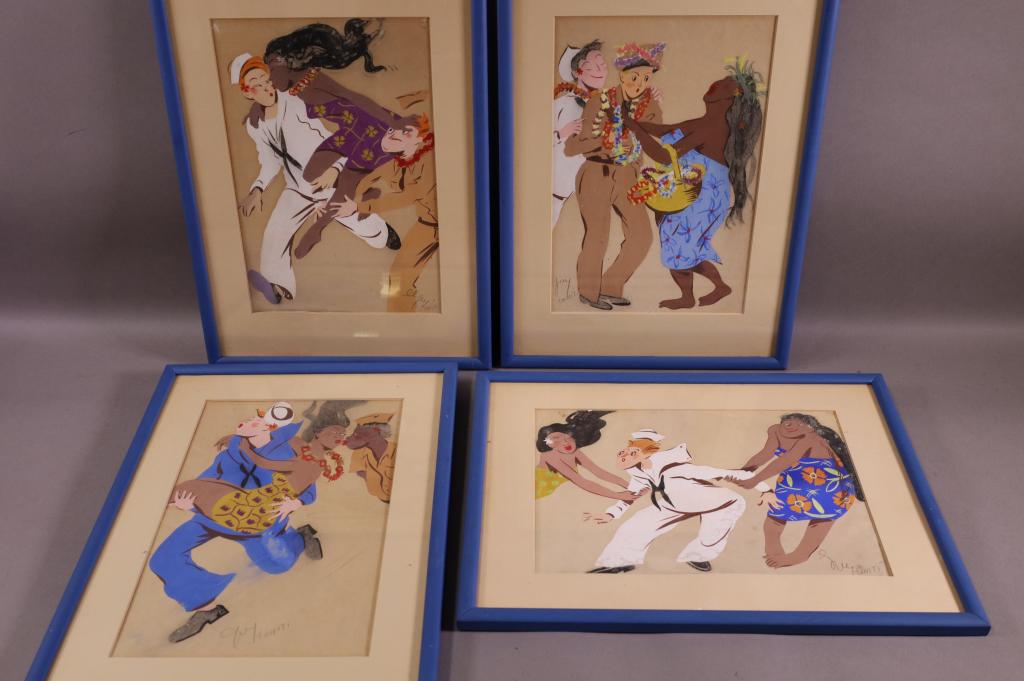 4 TAHITI SAILOR WATERCOLORS (1 of 5)