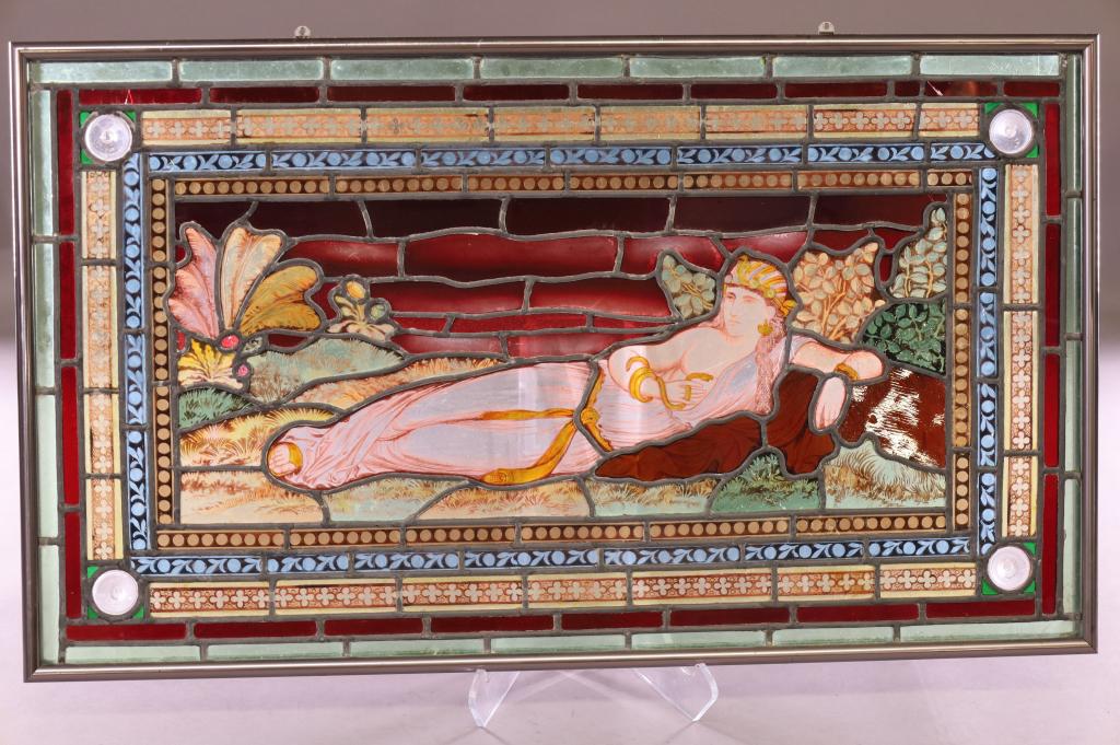 ANTIQUE LEADED GLASS PANEL (1 of 3)