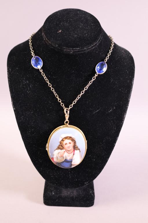 HAND PAINTED PORCELAIN PENDANT (1 of 3)