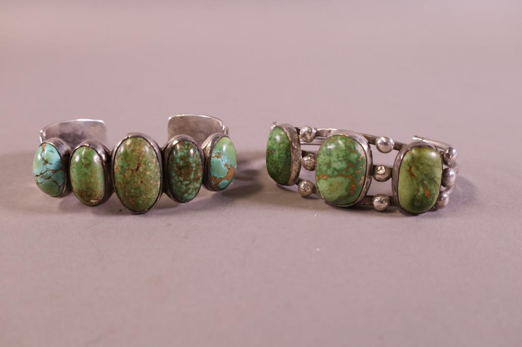 2 NATIVE AMERICAN SILVER BRACELETS (1 of 5)