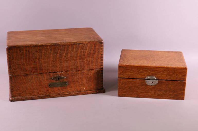 2 Antique Oak Boxes