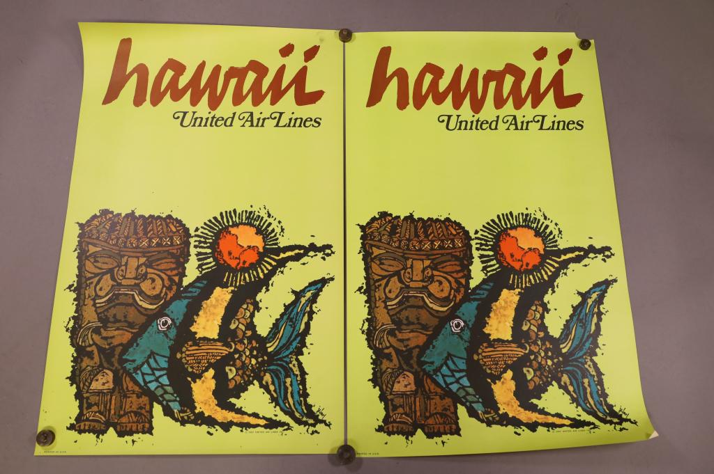 TWO ORIGINAL UNITED AIRLINES TRAVEL POSTERS (1 of 7)