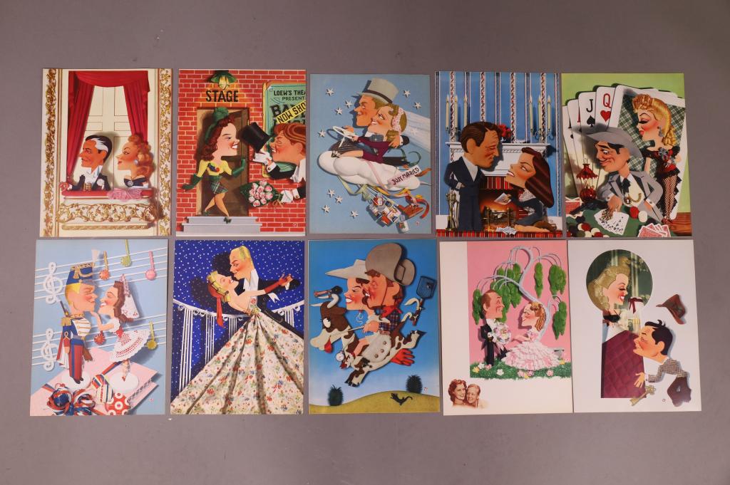 1940'S 10 JACQUES KAPRALIK POSTERS: 1940'S JACQUES KAPRALIK MOVIE POSTERS, I MARRIED AN ANGEL, GIRL CRAZY, RANDOM HARVEST, BABES ON BROADWAY AND MORE. MINOR DISCOLORATION. INCLUDING JUDY GARLAND, CLARK GABLE, LANA TURNER, & MORE. 9 1/2"