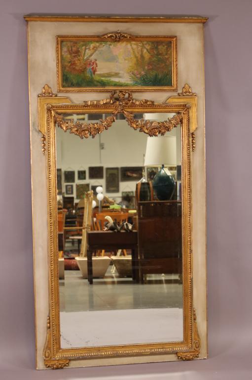 LARGE FRENCH TRUMEAU MIRROR (1 of 5)