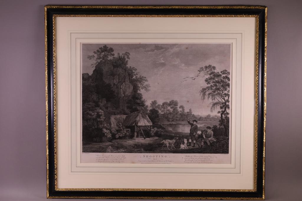 19TH CENTURY "SHOOTING" FRAMED ENGRAVING (1 of 5)