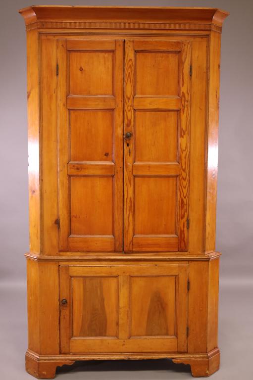 LARGE PRIMITIVE PINE CORNER CABINET (1 of 4)