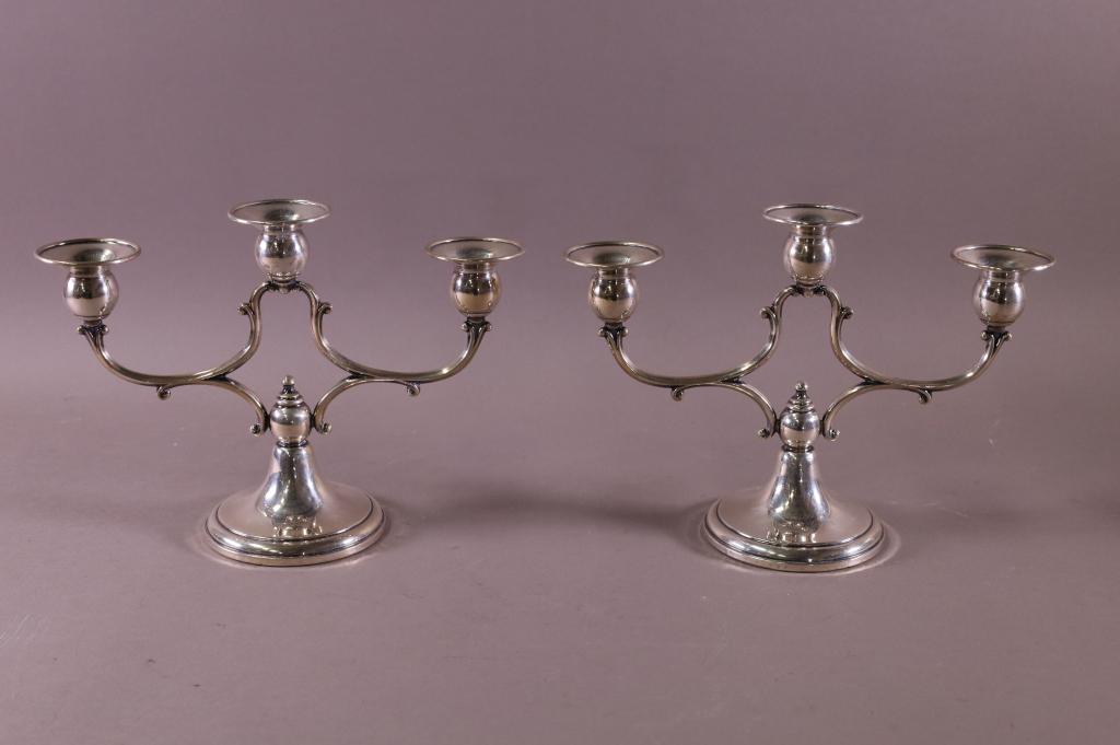 PAIR OF STERLING CANDLEABRAS (1 of 3)