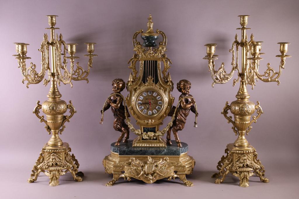 3 PIECE FIGURAL CLOCK SET (1 of 4)