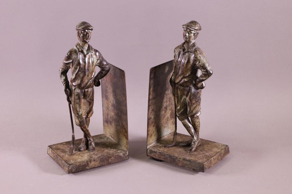 PAIR OF GOLFER BOOKENDS (1 of 2)
