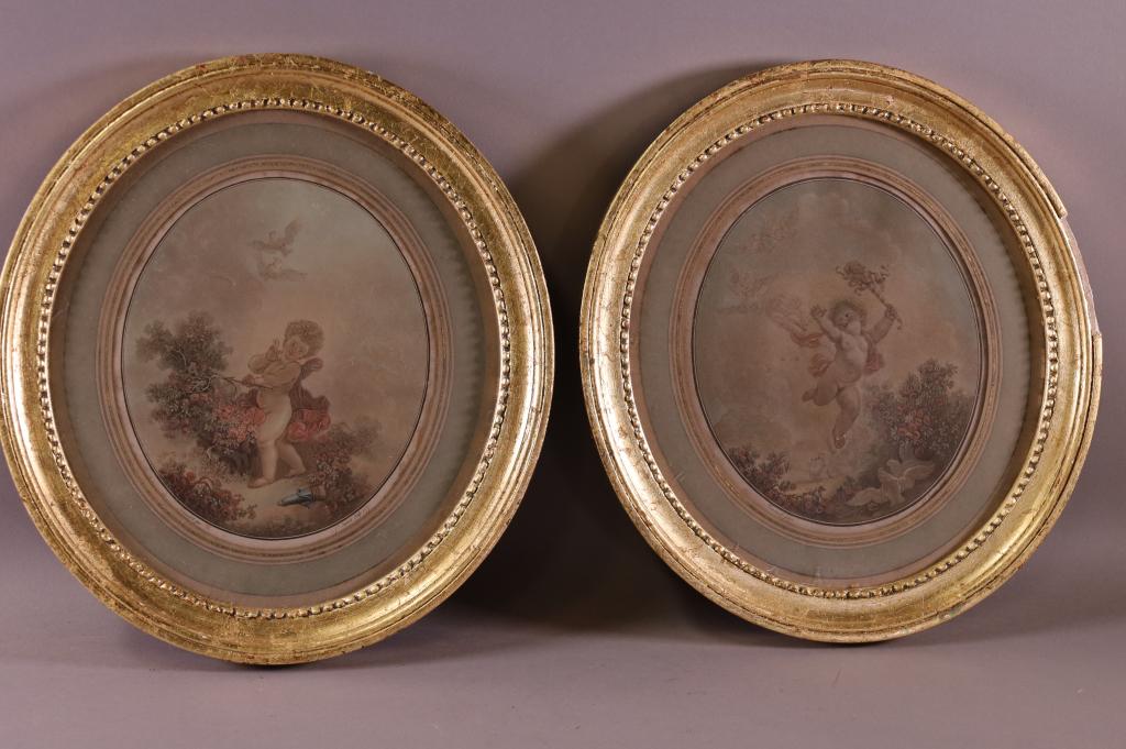 PAIR OF 18TH CENTURY CHERUB PRINTS (1 of 3)