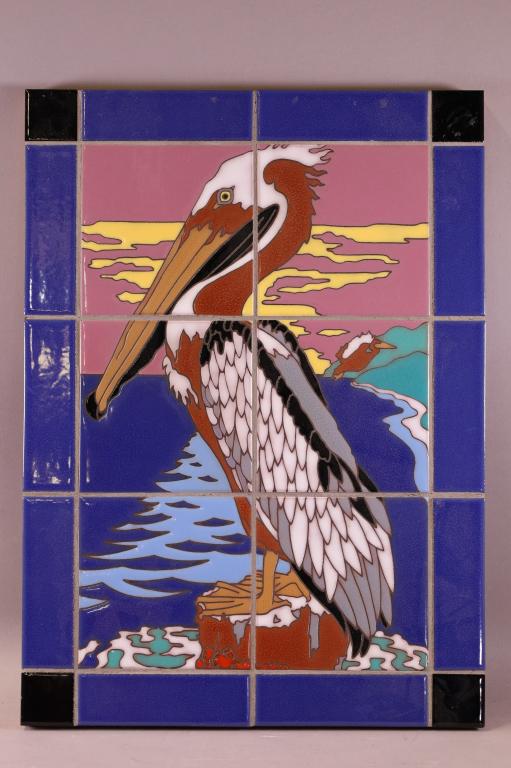 MODERN CATALINA TILE MURAL OF PELICAN (1 of 3)