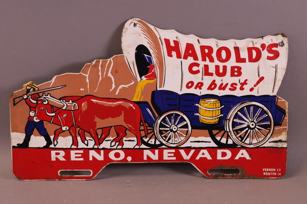 HAROLD CLUB OR BUST LICENSE PLATE ATTACHMENT (1 of 3)
