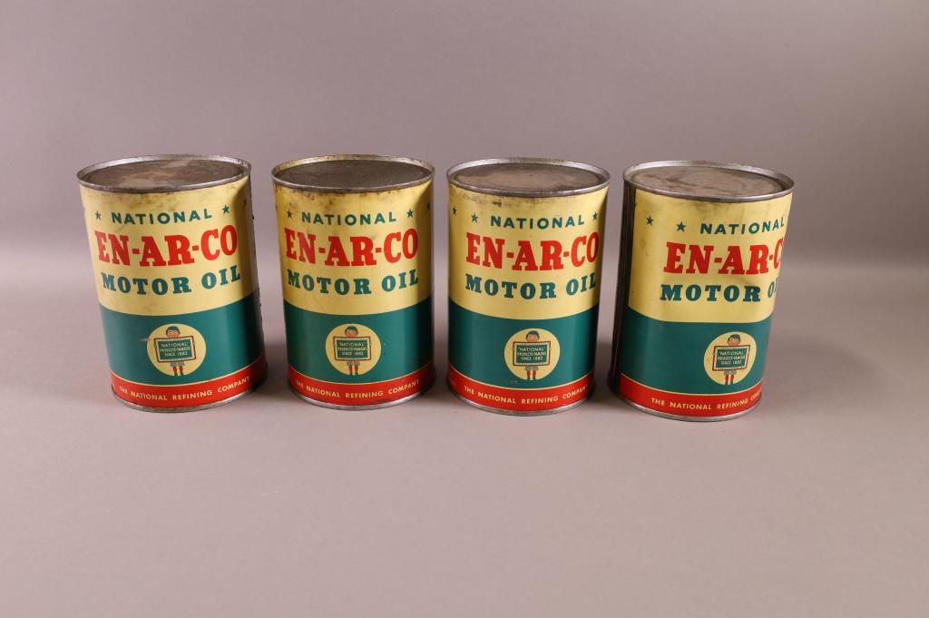 4 EN-AR-CO MOTOR OIL CANS (1 of 2)