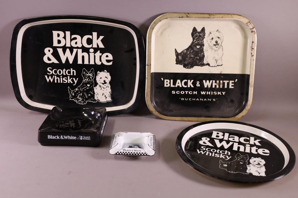 5 PIECES OF BLACK & WHITE SCOTCH WHISKEY (1 of 4)