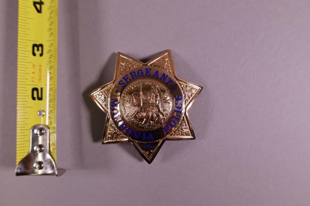 OBSOLETE MONROVIA SARGEANT BADGE (1 of 2)