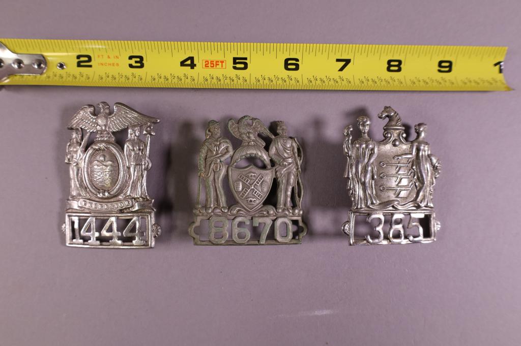 3 OBSOLETE NEW YORK BADGES (1 of 2)