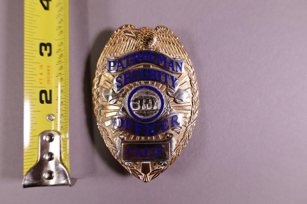 OBSOLETE  PATROLMANS SECURITY BADGE (1 of 2)