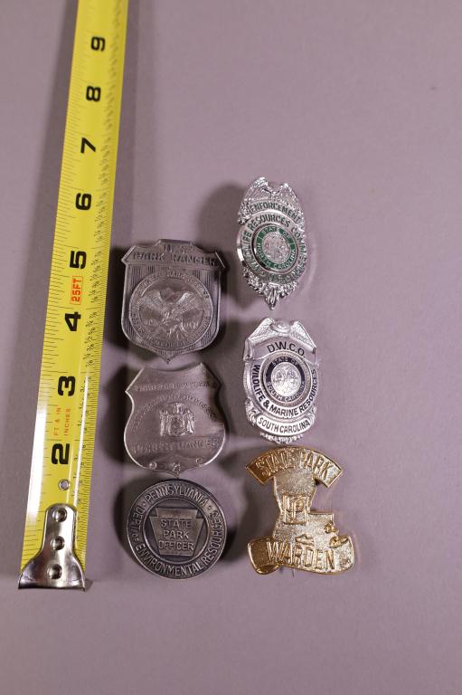 6 OBSOLETE PARK RANGER PINS & BADGES (1 of 2)
