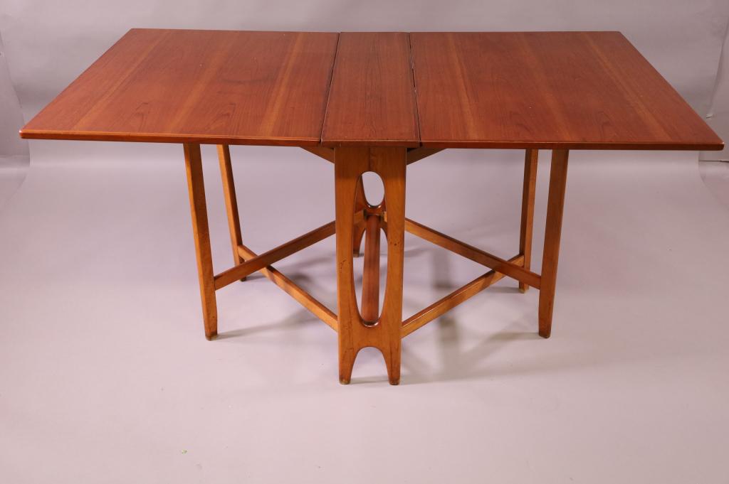 MID CENTURY NARROW GATE LEG DROP LEAF TABLE (1 of 2)