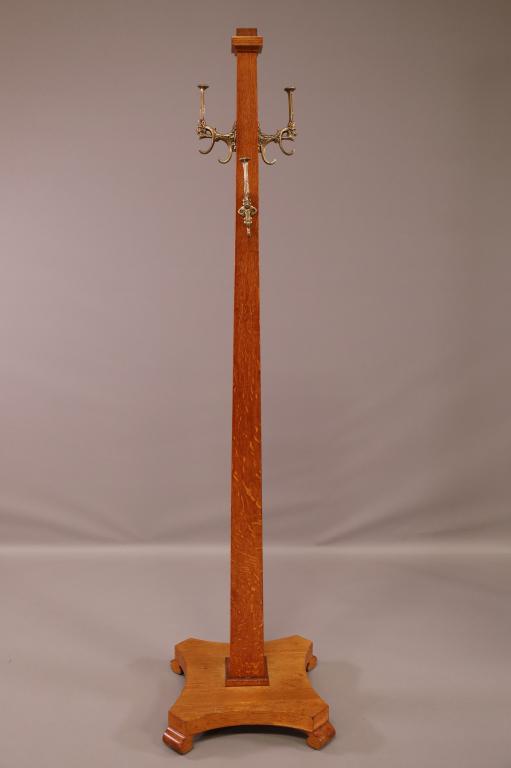 ANTIQUE AMERICAN OAK HAT RACK (1 of 3)