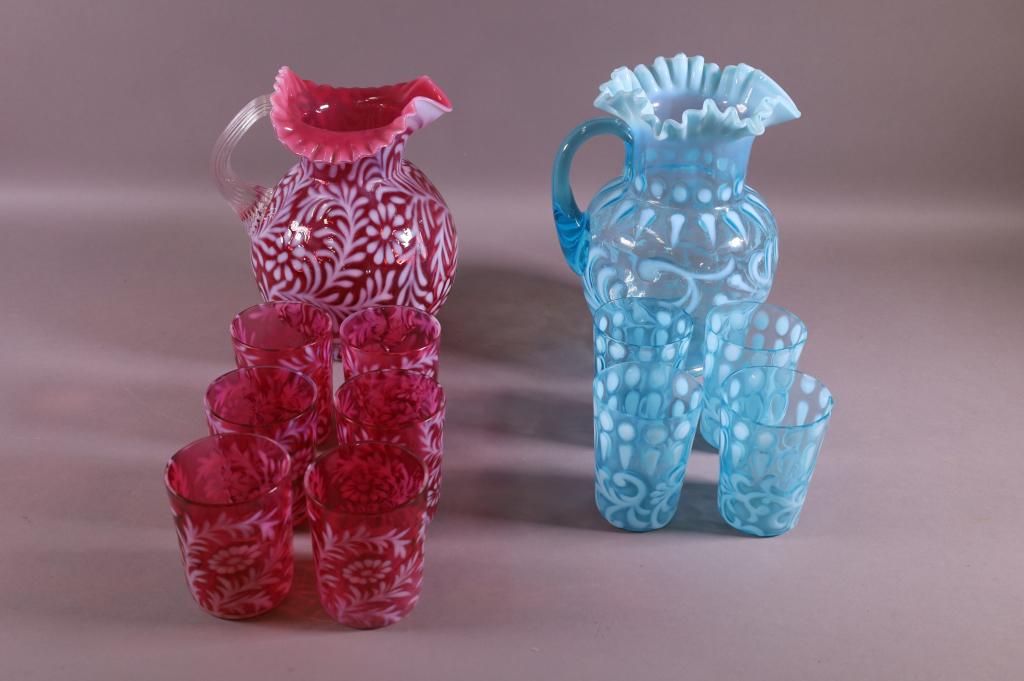 2 VICTORIAN GLASS DRINK SETS (1 of 3)